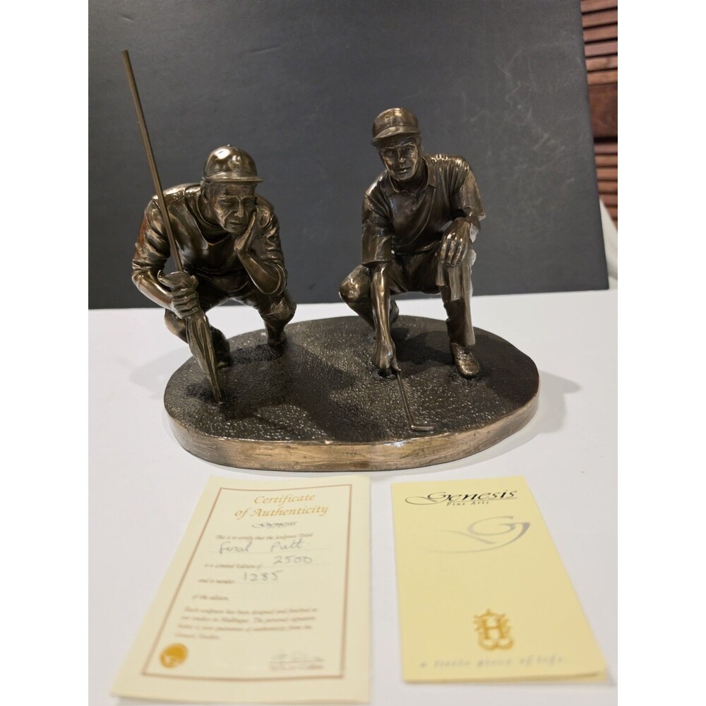 Genesis Fine Arts Final Putt Bronze Golf Sculpture Limited Edition w COA Ireland